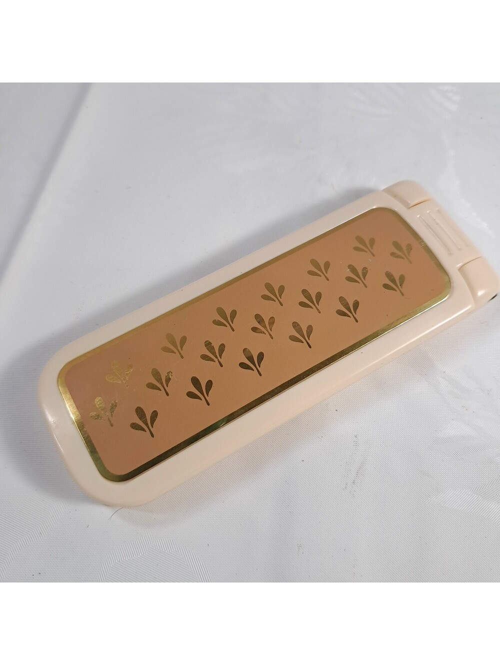 Vintage Avon Lint Brush remover for clothes Travel Folding 1982 cream gold tan